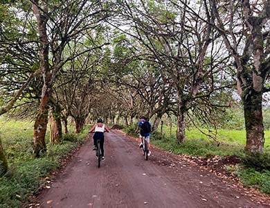 Ciclistas dirigiendoseal rancho El Chato.