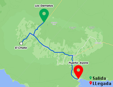 Mapa de la ruta en bicicleta El Chato