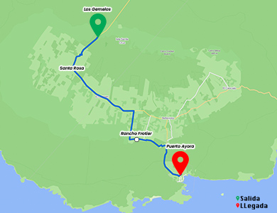 Cycling route to Frontier Ranch